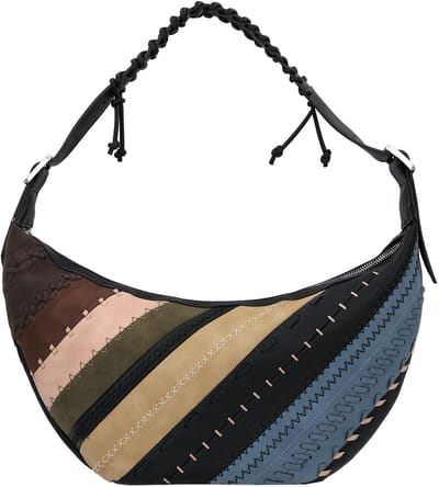 Desigual schoudertas Quebec Whipstich Patch Crossbody Bag Brown veelkleurig