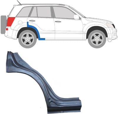 Reparatiepaneel achterspatbord voor Suzuki Grand Vitara 2005-2014 / Rechts