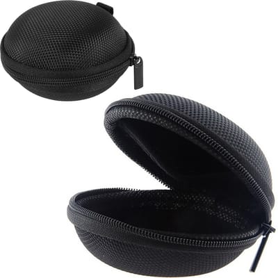 Oortjes Opberg Hoes Hardcover - Nylon Etui voor Koptelefoonoortjes - Zwart