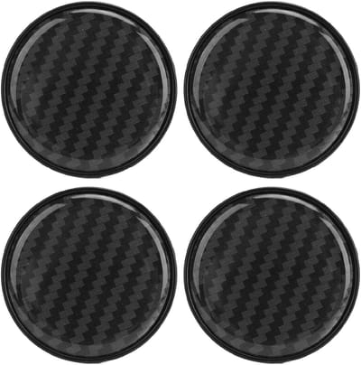 Dailygoods- Wielcentrum Set 4 Stuks - Stevige Hubdop Cover 54 Mm - Koolstofvezelstijl - Eenvoudige Installatie - Duurzaam ABS Materiaal - Veilig en Antivallen - Wielkap