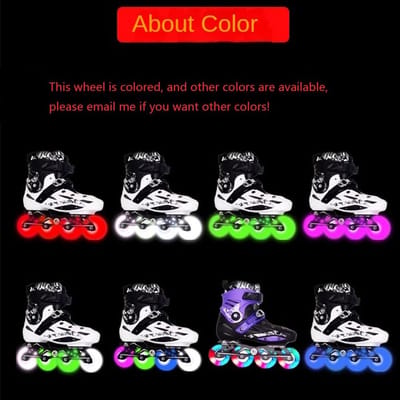 Skeelerwielen met Lagers - Wielen voor Inline Skates - Buiten Skaten - Lichtgevend PU Materiaal - 64 mm 8 stuks