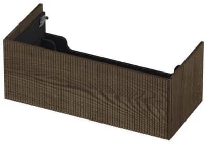 INK - Onderkast 1 Lade Push 2 Open Verticaal Gefreesd Bestaande Uit - 1000x450x376 Mm - Massief Eiken Charcoal