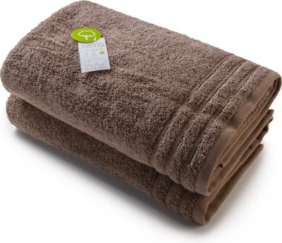 ARTG® Organic - Biologische Katoen - Badhanddoekenset - 70 x 140 cm - Walnootbruin - Walnut - Set 2 stuks