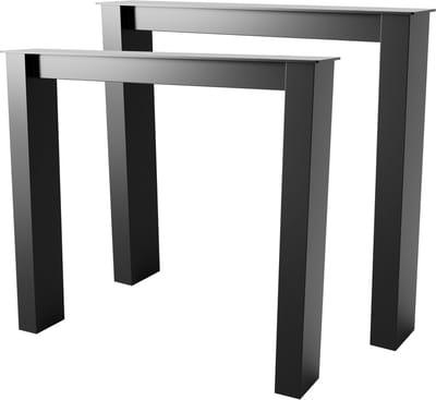 MetaloPro Tafelpoten Etamin Lite Extreme - 2x Zwarte Robuuste Metalen Poten In Rechthoekige Vorm Voor Moderne Eet-, Werk- En Vergadertafels