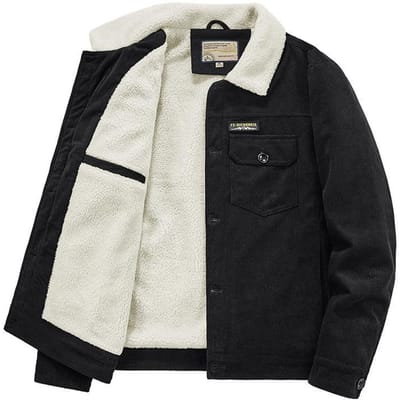 Heren Corduroy Katoenen Jas Herfst en Winter Heren Winter Plus Fluweel Jas Grote Maat Losse Revers Katoenen Jas Herenjas 5XL