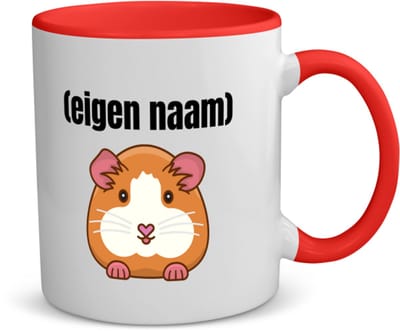 Akyol - hamster met eigen naam koffiemok - theemok - rood - Hamster - hamster liefhebbers - iemand die houdt van hamsters - verjaardag - cadeau - kado - 350 ML inhoud