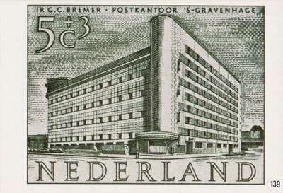 Briefkaart met afbeelding Postkantoor te ‘s-Gravenhage postzegel