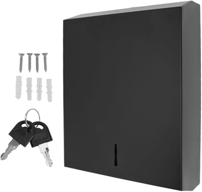 Dailygoods- Toiletroldispenser wandmontage - Commerciële Tissue Dispenser - 304 Roestvrij Stalen Houder - Extra Grote Capaciteit - Inclusief Sleutels/Screws - Geschikt voor C-vouwen/M-vouw Weefsels - Tissuedispenser