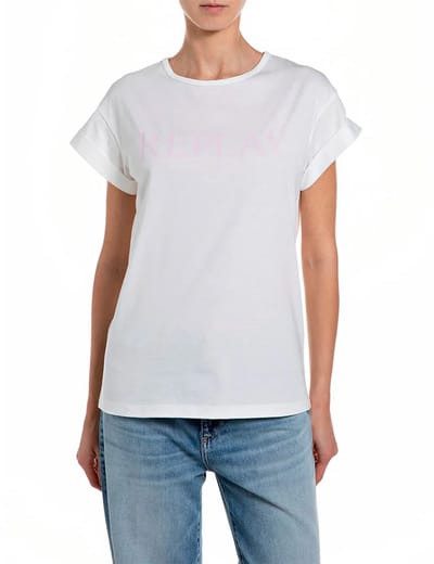 Replay W3473b.000.2660 T-shirt Met Korte Mouwen Wit S Vrouw