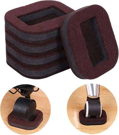 FSW-Products - Vloerbeschermers Wieljtes - Meubelvilt voor Bureaustoel - 2 Stuks - Meubelonderzetter - Stof - Vloerbescherming - Bescherm Cups - Caster cups - Vilt voor Zwenkwiel