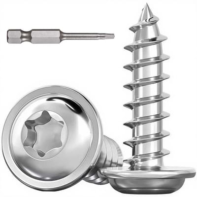 Dailygoods- Zelftappende Schroeven 30 Stuks - Torx M4 x 10mm - Roestvrij Staal A2 - Linzenkopschroeven voor Hout - Zelfsnijdende Schroeven - Inclusief Schroevendraaierbit