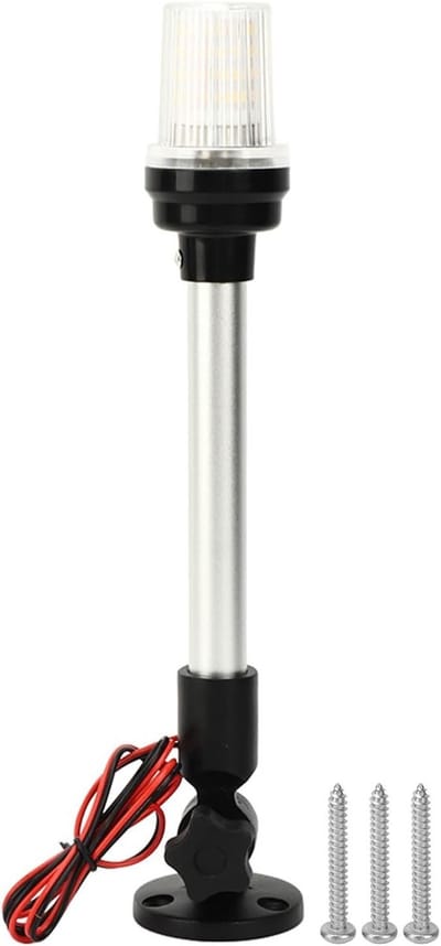 Verstelbare 12 Inch Aluminium Fence Light voor Botens, Yacht en Schepen - IP66 Waterdicht, 3 Nautische Mijlen Zicht, 12V~24V Verlichting