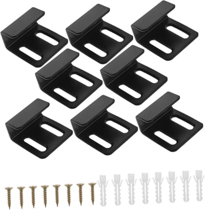 Zware Hangers - Wandbeugels Spiegelklemmen - Displays Ophangen - Verstelbare Hoek - 36x35x20 mm - Zwart
