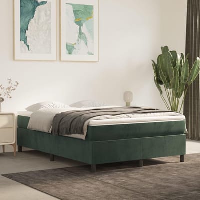 Bedframe - Slaapkamer meubel - Comfortabel slapen - Zacht velours - 140x200 cm - Donkergroen