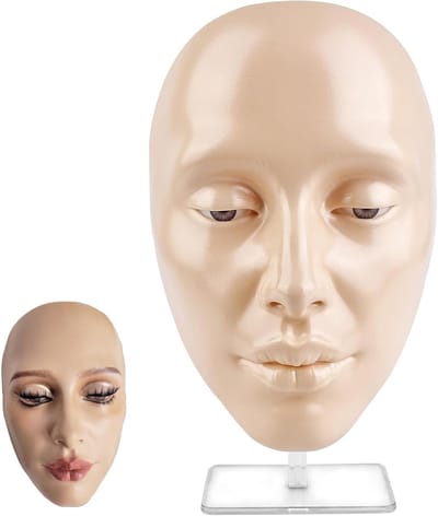 Make-up oefenhoofd voor meisjes, herbruikbaar siliconen gezicht voor make-uptraining, ideaal voor make-up oefenen en technieken verbeteren