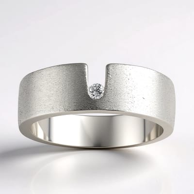 Cavill - 925 Sterling Zilver Ring - I1 G Diamant 0 03 ct - Rhodiumlaag - Moderne Elegante Ronde Briljant - Tijdloze Damesring