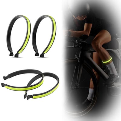 VHV - Broekklemmen - Fietsbroekklemmen - Reflecterende clips - Broekbeschermer fiets - Set van 4 - Hoog reflecterend - Voor fietsen, wielrennen en hardlopen - Veiligheid - Groen