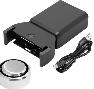 USB Batterijlader - Knopcel Lader - Batterijen Opladen - Universele Compatibiliteit - 3.8 x 2.4 cm - Zwart
