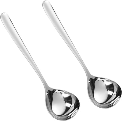 NTH products- Soeplepel 20 cm - 2 Stuks - Roestvrij Staal - Antibacterieel - Vaatwasmachinebestendig - Ergonomische Greep - Serveerlepel