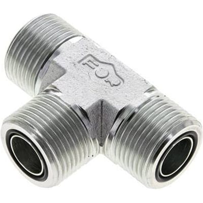UN 1-3/16''-12 Buitendraad Verzinkt Stalen T-stuk ORFS 400 Bar - Hydrauliek - FL3T-M-EZ-103U