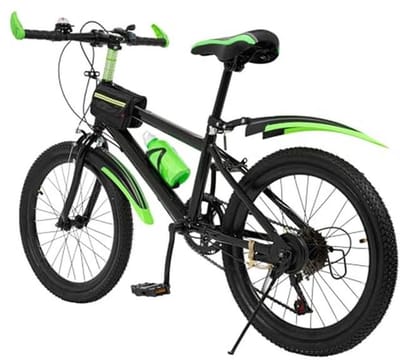 Kinderfiets Mountainbike - Kinderfiets 20 inch - Avontuurlijk buiten spelen - 7 versnellingen dubbel remsysteem - 20 inch - Zwart groen