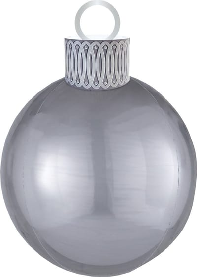 Orbz Grote Kerstbal 38 X 50 Cm Folie Zilver