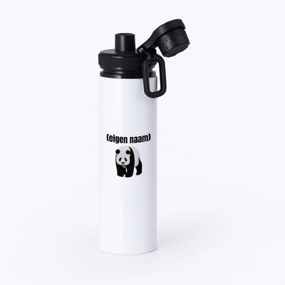 Hacebo® - panda met eigen naam waterfles met draaidop zwart - Panda - panda liefhebbers - iemand die houdt van panda's - verjaardag - cadeau - kado - water fles - 850ML