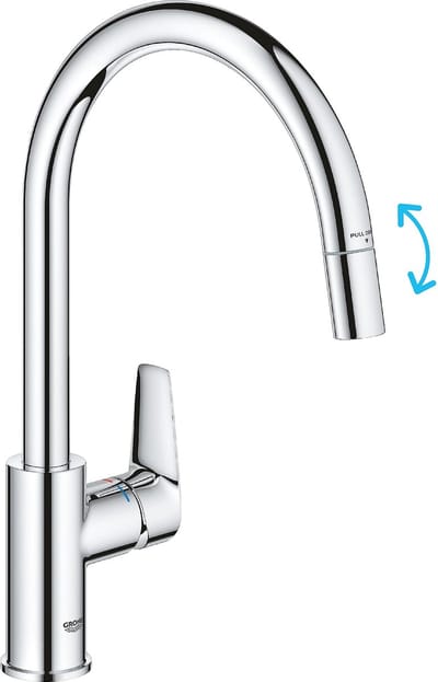 Grohe Start Edge - Keukenkraan met uittrekbare vuistdouche, chroom 30551000