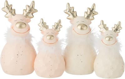 J-Line figuur Rendier - keramiek - mix - large - 2 stuks