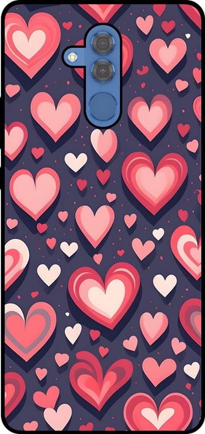 Smartphonica Telefoonhoesje Geschikt voor Huawei Mate 20 Lite met Hartjes Opdruk - TPU Backcover Case With Heart Design geschikt voor Huawei Mate 20 Lite