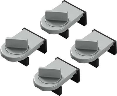 Raamslot - 4 Stuks - Klembeveiliging - Raamstopper - Schuifdeurblokkering - Schuifraamsloten - Window Lock - Bevestigingsclip Voor Horraam - Deurbegrenzer Voor Kinderen En Baby's - Geschikt Voor Schuifdeur in De Woonkame - Zilver