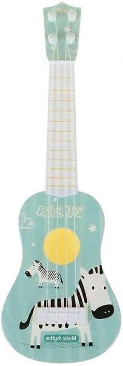 Kinder Ukelele - Speelgoed Gitaar - Muziek Leren - 4 Verstelbare Snaren - 36 cm - Blauw