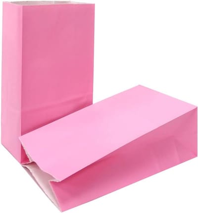 Papieren Zakken - Goody Zakken - Feestelijke Cadeaus - Duurzaam Kraftpapier - 100 Stuks - Roze