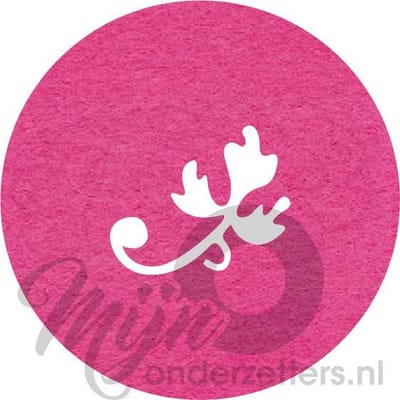 Design shapes 1 vilt onderzetters - Fuchsia - 6 stuks - 10 x 10 cm - Tafeldecoratie - Glas onderzetter - Cadeau - Woondecoratie - Tafelbescherming - Onderzetters voor glazen - Keukenbenodigdheden - Woonaccessoires - Tafelaccessoires
