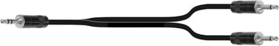 MUSIC STORE MTP 0.2 B3,5 P3,5M1-2Y Ad.-Kab 3,5 Stejack/f /2x 3,5 jack, 0,2m - Y-adapterkabel