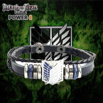 Power-8® Anime Armband: attack on titan Manga Design - attack on titan scounts leder armband -Unisex Anime Figuur Merchandise voor Heren, Dames, Jongens en Meisjes - anime - manga - sieraden - cadeau tip