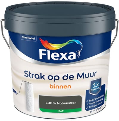 Flexa - Strak Op De Muur Binnen Mat - 100% Natuursteen - Mengverf - 5 L