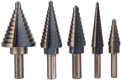 Trapboor Set - HSS Kobalt Boren - Gaten Vergroten - Automatisch Ontbramend - 5 Delig - Aluminium Koffer
