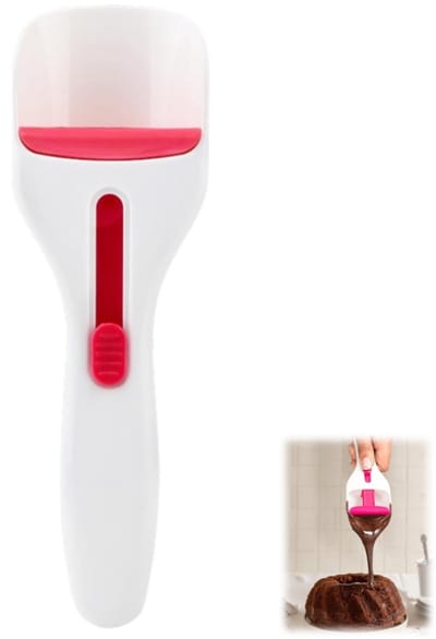 Cupcake spatel - taartlepel - beslag maatlepel - duwbare taartspatel - beslagdispenser - bakgereedschap - geschikt voor het maken van taarten - chocolade - cupcakes - wit - 18,5*6*3 cm