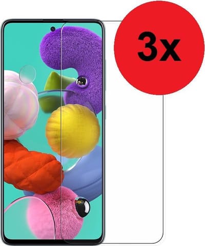Geschikt voor Samsung Galaxy A51/ A51s Screenprotector - A51/ A51s Screen Protector 3x Bescherm Glas
