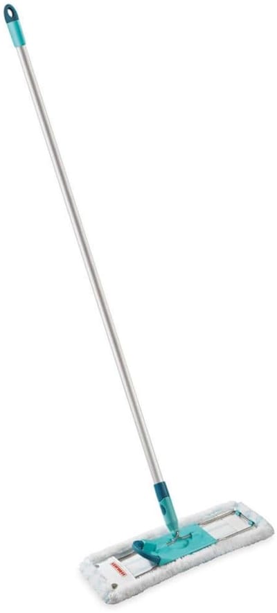 Leifheit Profi vloerwisser XL Micro Duo - aluminiumsteel 140 cm - 42 cm wisbreedte - 360° draaibare scharnier - Click System