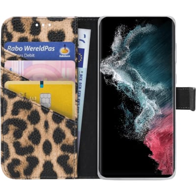 My Style Galaxy S22 Ultra Portemonnee Hoesje Leopard