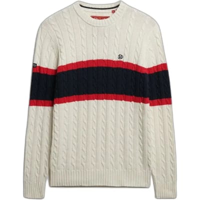Superdry - Cotton Stripe Cable Trui - Heren - Sweaters