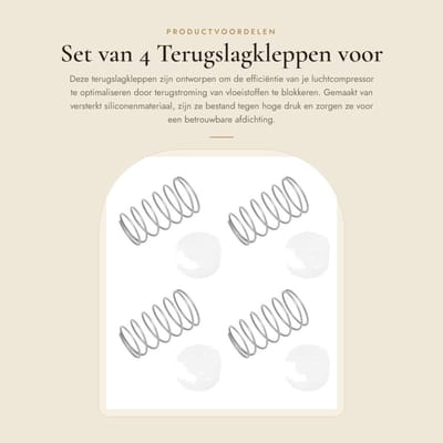 Dailygoods - Set van 4 Terugslagkleppen voor Luchtcompressoren