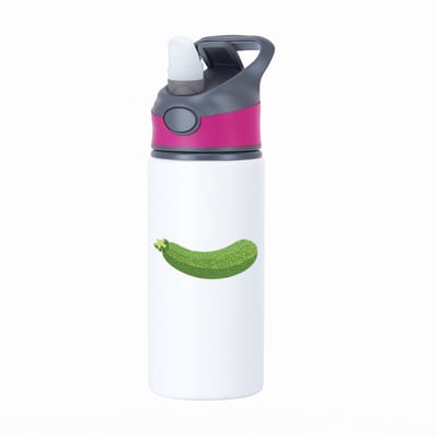 Hacebo® - Komkommer waterfles met rietje roze - Groente - Groente liefhebbers - Knapper groente - gezond eten - water fles - 650ML