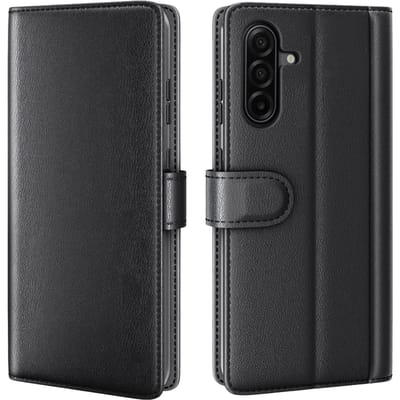 Amorus Samsung Galaxy A37 Real Leather Wallet Hoesje Zwart