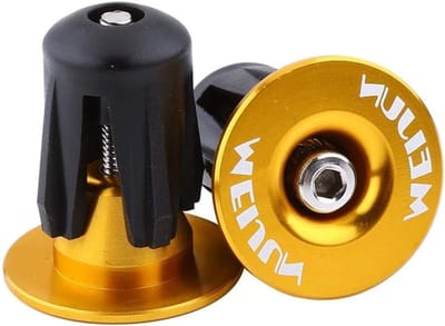 Fietsstuur Pluggen en Handvatten, Aluminium Stuurkap Pluggen voor Racefietsen en BMX (Goud)