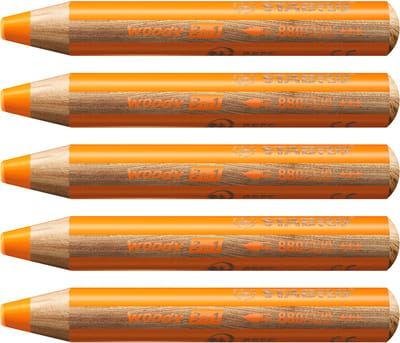 STABILO Woody 3 in 1 - Multitalent Potlood - Oranje - Doos Met 5 Stuks