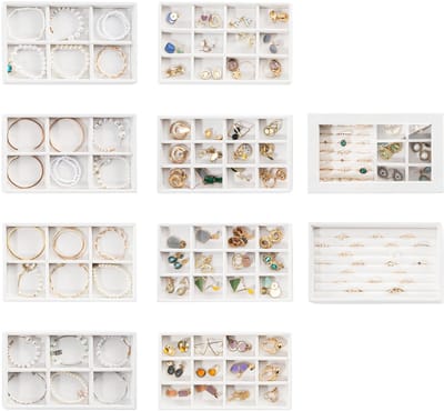 Unyqoos® Stapelbare sieradenorganizer set van 10 met deksel voor optimale opslag