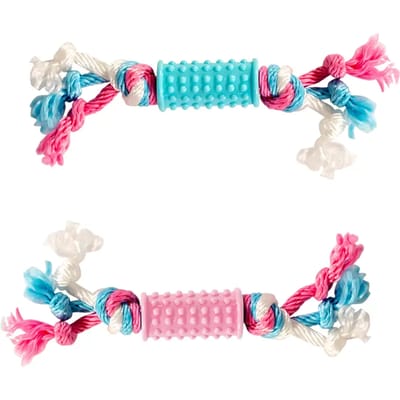 Hond kauwspeeltje stok met nylon touw Duvoplus Dogtoy Puppy TPR